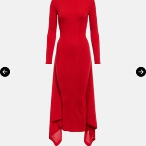 Alaia silk and cashmere Red Long Sleeve Dress